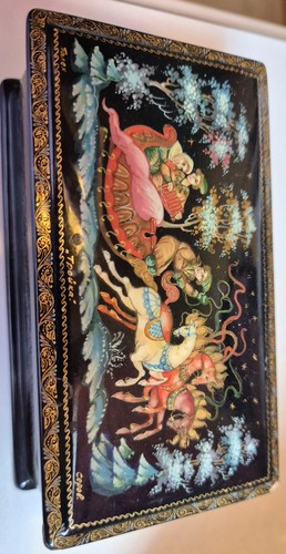 Russian style lacquer trinket - russian,