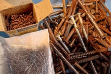 Slotted Wood Screws and Panel Pins Mixed Sizes as Photos
