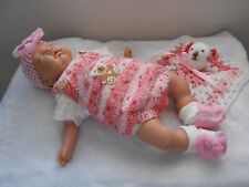 Hand knitted Pink Teddy Romper