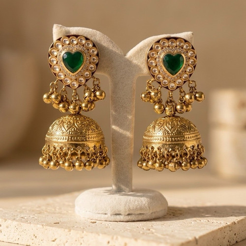 Gold tone jhumka drop - gold,
