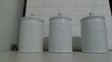 TEA, COFFEE, SUGAR CANISTERS CERAMIC