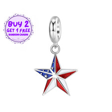USA Flag Star Charm For