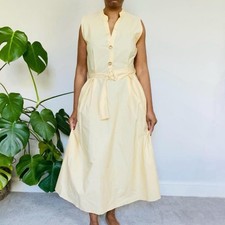 Zara yellow poplin - midi, dress
