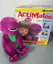 Rare Microsoft Actimates Interactive Barney Dinosaur Toy -  Vintage Boxed - MINT