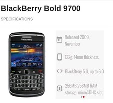 BlackBerry Bold 9700 Black locked to orange network 