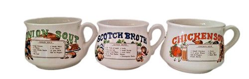 Vintage recipe soup - vintage, mugs