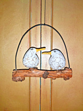 HAND CARVED ALBESIA WOOD BIRDS