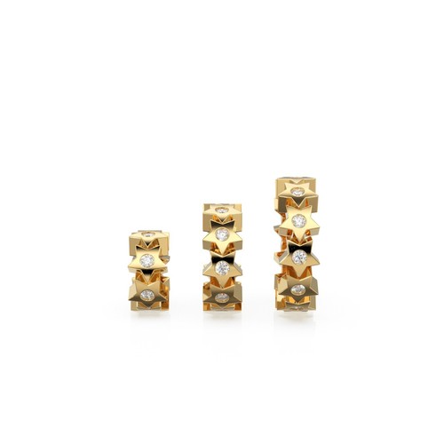 Stars real diamond - 18k, solid