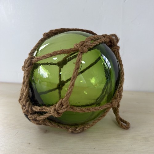 Vintage green glass fish float - vintage,