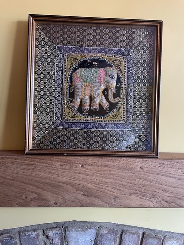 Vintage framed asian silk - framed,