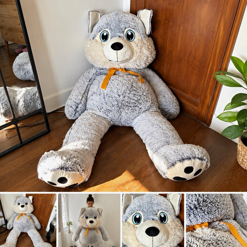 Giant grey husky - grey, jumbo