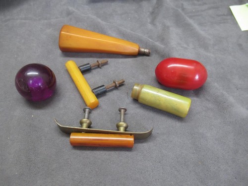 Bakelite lucite drawer pulls - bakelite,