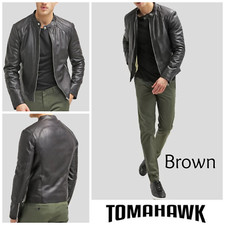 Mens Leather Jacket Coat Size