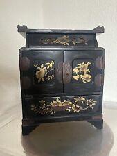 Oriental Wooden Small Decorative Cupboard- Poss Tea Or Herbs Storage