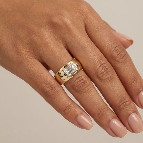 Solitaire mens ring 18k gold - solitaire,