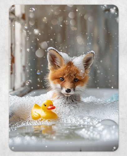 Fox bath with bubbles - with,