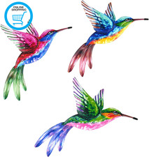 3 Pack Metal Hummingbird