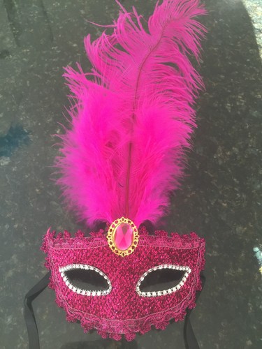 Feather masquerade ball mask - ball,