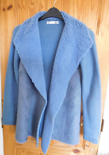 JOANNA HOPE DUCK EGG BLUE 12/14 OPEN  FRONT  CARDIGAN  JACKET SUEDE EFFECT FRONT