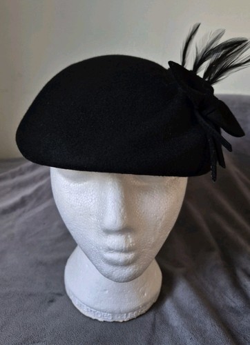 Major black wool felt - felt, pillbox