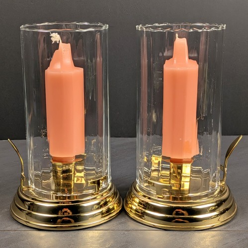 Brass candle hurricane lamp - candle,