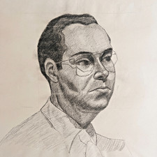 VTG Art Pencil Male Portrait