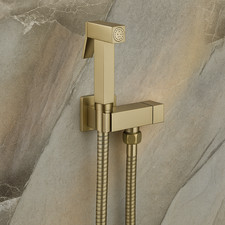 Square Brushed Brass Douche Set Muslim Shattaf Bidet Toilet Spray Shower Head