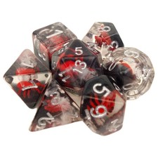 Poly Dice Set - ANIMALS (Select Style) . Premium Resin Inclusion Dice Sets