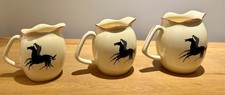 Set Of Three Vintage John Beswick Late Art Deco Prancing Horses Design Jugs 1960