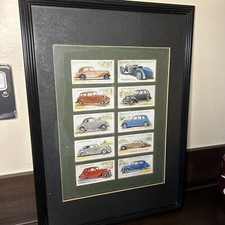 Ten 1937 Framed Player Cigarette Cards - Motor Cars