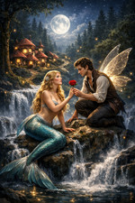 Mermaid Fantasy Wall Print A4
