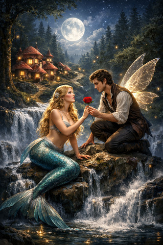 Mermaid fantasy wall - fantasy, a4