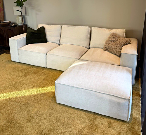 Beige contemporary fabric - beige,
