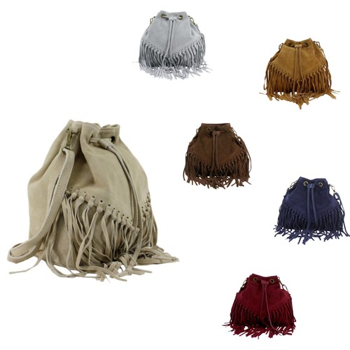 Real leather suede tasselled - leather,