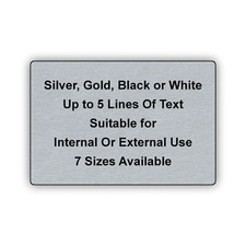 Engraved Brass or Brushed Silver Effect Acrylic Memorial Plaque Sign Bench Plate