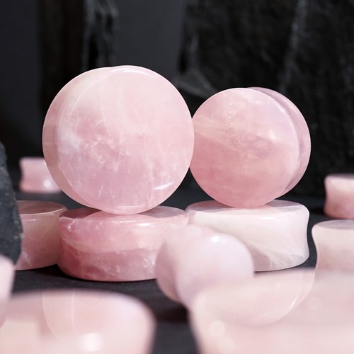 Rose quartz plug gauge - /,