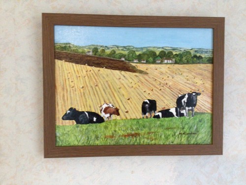Cows original oil painting - cows,,