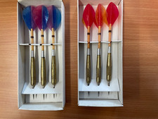 Vintage Darts -  Elkadart Superdarts - 2 Sets in Original Boxes & Wooden Stems
