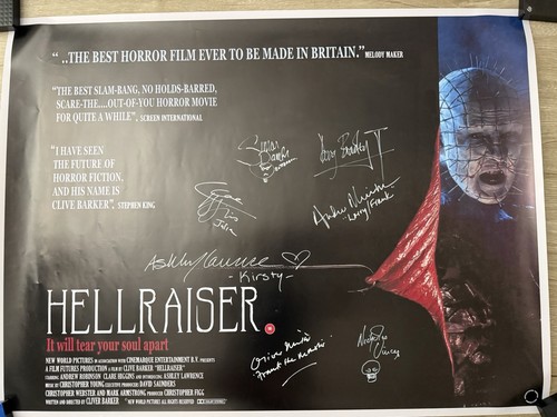 Hellraiser quad poster signed - quad,