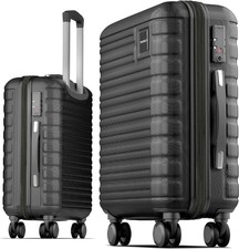 20" Carry-On Suitcase for Auction 36L Hardshell Lightweight TSA Lock Black