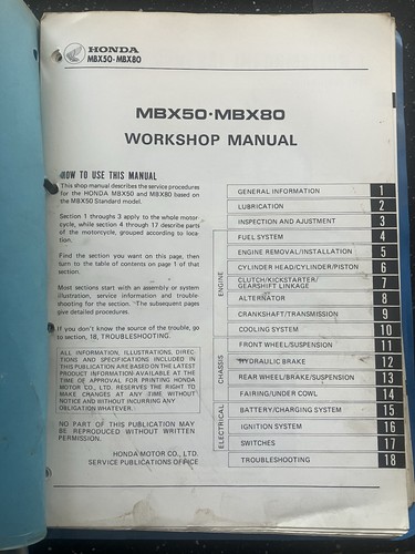 Genuine honda mbx50 mbx80 - genuine,