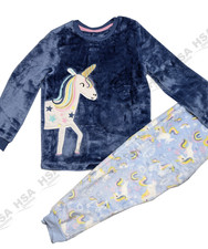 Children Girls cute Unicorn Fleece Pyjamas, Soft and Warm, Christmas Gift Idea