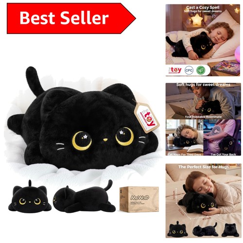 Kawaii black cat - cat, 13in