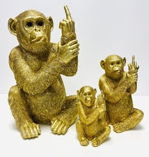 Monkey Ornament Cheeky Gold