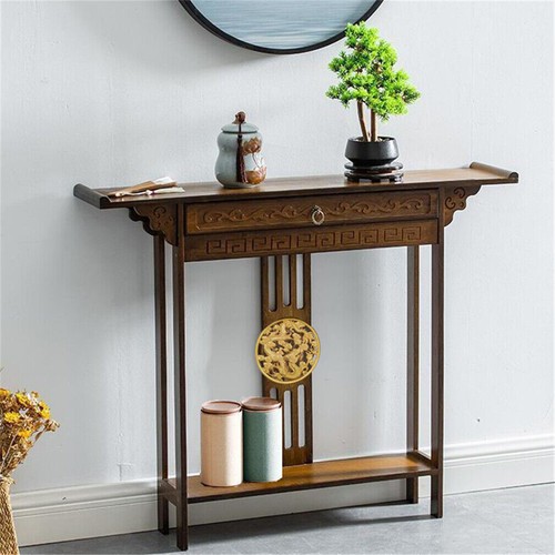 Wood hallway console table - hallway,