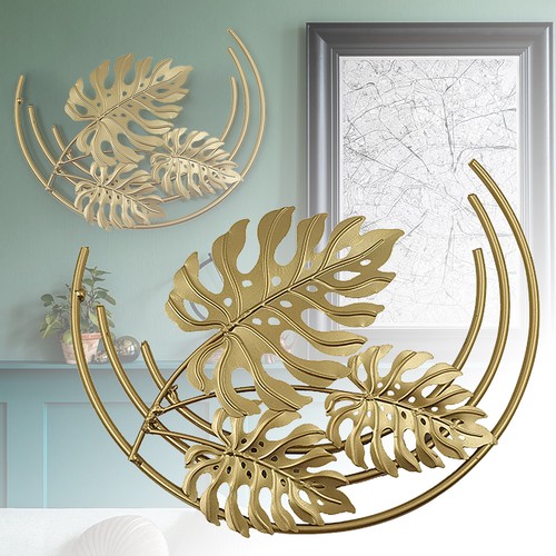 Metal golden leaf accent - golden,