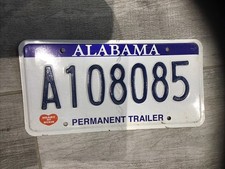 American Licence Plate Alabama Permanent Trailer A108085 FREE POSTAGE!