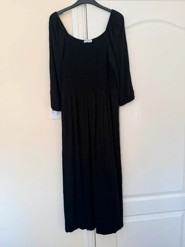 Matalan black shirred midi - black,