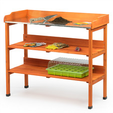 WOODEN GREENHOUSE POTTING WORK BENCH GARDEN WORKSTATION STAGING TABLE SHELVING