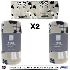 2 x Animal Dog Throws Bed